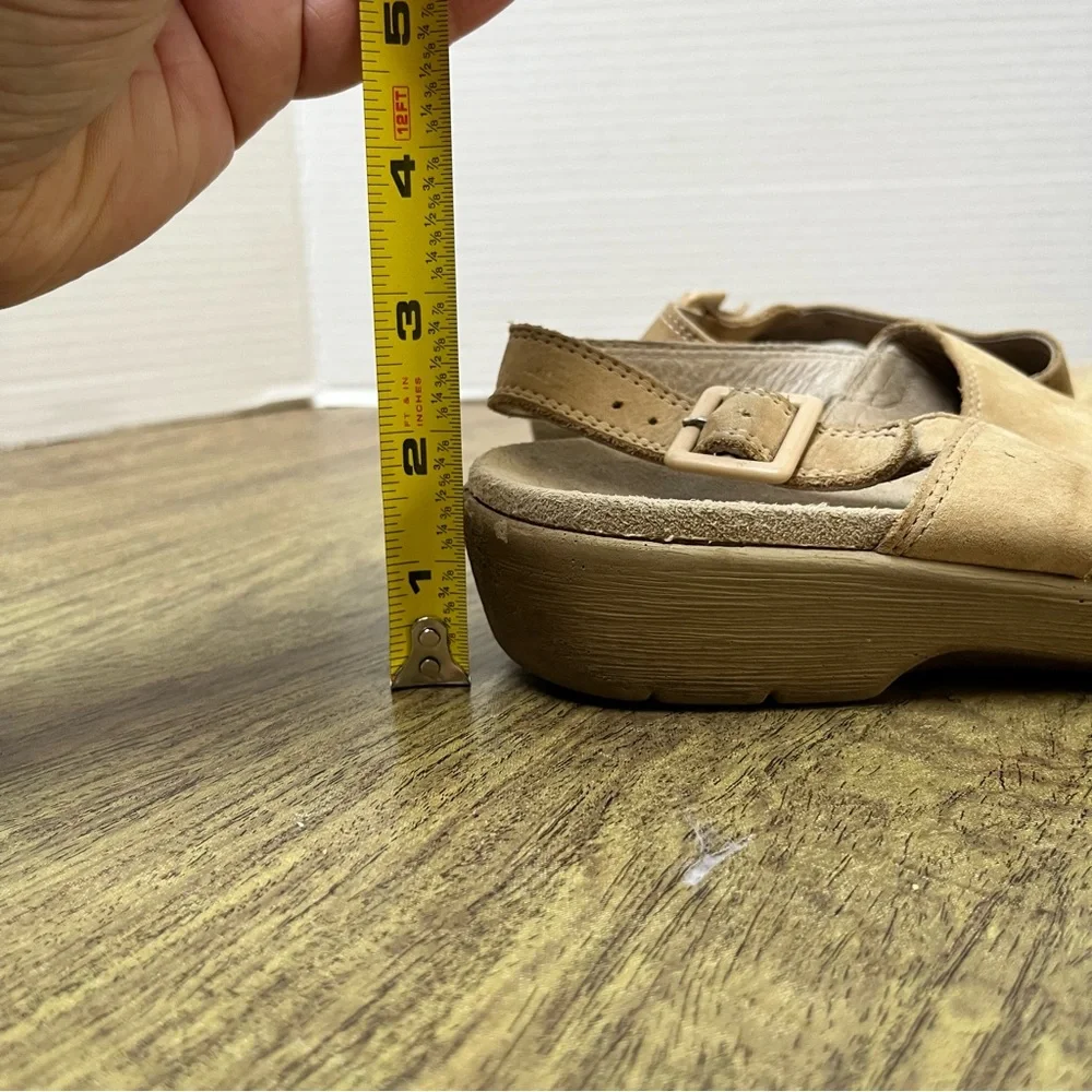 ECCO Beige Leather Wedge Sandals Size 39